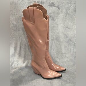 Jeffrey Campbell Amiga Over the Knee Western Pink Boots Women’s Size 6.5 New